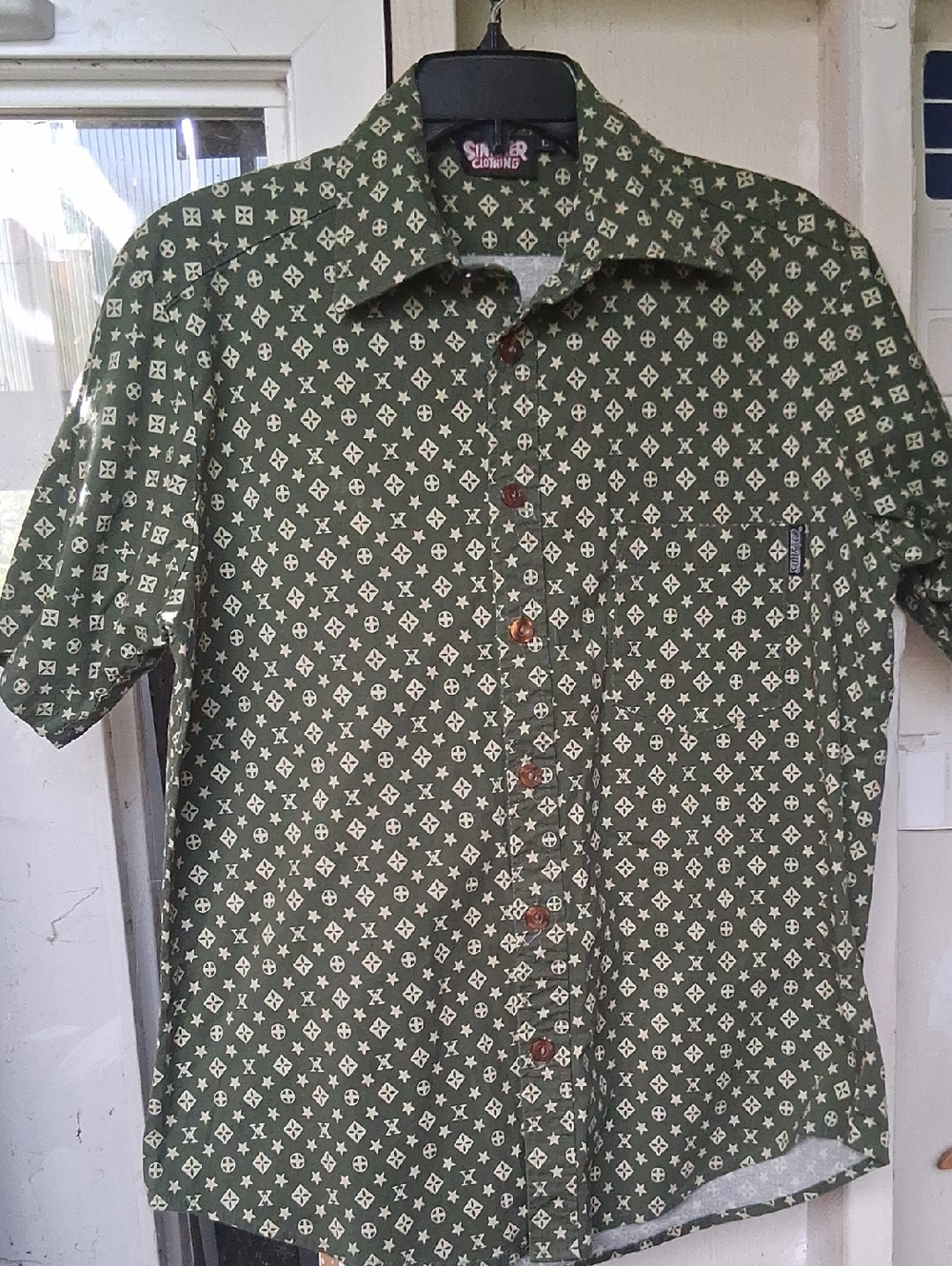 Men's Vintage Sinister Shirt With Louis Vuitton Psttern Shirt Size Large